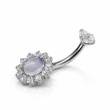 Titanium Belly Ring with Moonstone