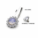 Titanium Belly Ring with Moonstone