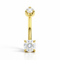 18k Gold Classic Moissanite Belly Barbell