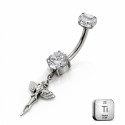 Titanium Angel Dangle Belly Bar
