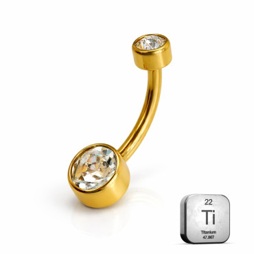 Titanium Gold PVD Belly Button Ring