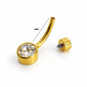 Titanium Gold PVD Belly Button Ring