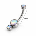 Titanium Aurora Gem Belly Button Ring