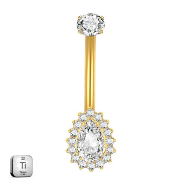 Premium Titanium Pear-Shaped Belly Ring | 14G (1.6MM) | 10MM Bar