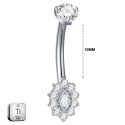 Premium Titanium Sunflower Belly Ring | 14G (1.6MM) | 10MM Bar