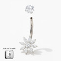 Daisy Blossom CZ Belly Piercing