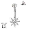 Daisy Blossom CZ Belly Piercing