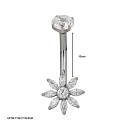 Daisy Blossom CZ Belly Piercing
