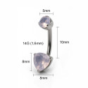 Rose Quartz Trillion Belly Piercing