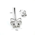 Titanium 14G (1.6MM) Internally Threaded Butterfly Belly Button Piercing 12MM