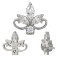 ASTM F136 Titanium 16G (1.2MM) Internally Threaded Crown Lotus Piercing Stud