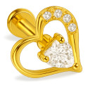 Titanium 16G (1.2MM) Internally Threaded Heart Stud