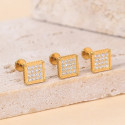 ASTM F136 Titanium 16G (1.2MM) Internally Threaded Square Piercing Stud