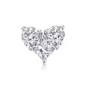 Natural Titanium 16G (1.2MM) Internally Threaded Crystal Heart Piercing Stud