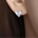 Natural Titanium 16G (1.2MM) Internally Threaded Crystal Heart Piercing Stud