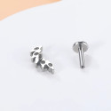 ASTM F136 Titanium 16G (1.2MM) Internally Threaded Curved 5CZ Piercing Stud