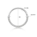 18K White Gold Diamond Hinged Clicker – For Daith & Septum Piercings