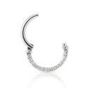 18K White Gold Diamond Hinged Clicker – For Daith & Septum Piercings