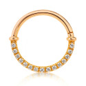 18K Rose Gold Diamond Hinged Clicker – For Daith & Septum Piercings