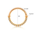 18K Rose Gold Diamond Hinged Clicker – For Daith & Septum Piercings