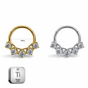 Titanium Hinged Hoop with CZ Accents – 16G | 10mm