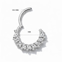 Titanium Hinged Hoop Marquise Dual CZ – 16G | 10mm