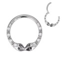 Natural Titanium Snake with Crystal Daith & Septum Piercing Hoop 16G 10MM