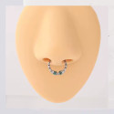 Natural Titanium Snake with Crystal Daith & Septum Piercing Hoop 16G 10MM