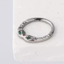 Natural Titanium Snake with Crystal Daith & Septum Piercing Hoop 16G 10MM