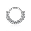 Titanium Front Crystal Daith & Septum Piercing Hoop 16G 8MM