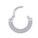 Titanium Front Crystal Daith & Septum Piercing Hoop 16G 8MM