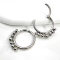 Natural Titanium 5 Balls Daith & Septum Piercing Hoop 16G 10MM