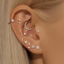 Titanium CZ Crown Daith & Septum Piercing Hoop 16G 10MM