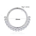 Titanium Plain Beaded Daith & Septum Piercing Hoop 16G 10MM