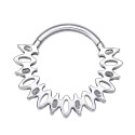 Natural Titanium Clicker Crystal Daith & Septum Piercing Hoop 16G 8MM