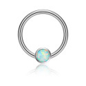Natural Titanium Opal Ball Daith & Septum Piercing Hoop 16G 10MM