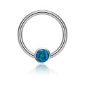 Natural Titanium Opal Ball Daith & Septum Piercing Hoop 16G 10MM