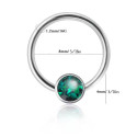 Natural Titanium Opal Ball Daith & Septum Piercing Hoop 16G 10MM