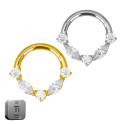 Titanium Marquise Round Daith & Septum Piercing Hoop 16G 10MM