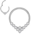 Titanium Pyramid Stone Daith & Septum Piercing Hoop 16G 8MM