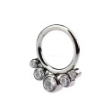 Titanium 5 Round Crystal Daith & Septum Piercing Hoop 16G 8MM