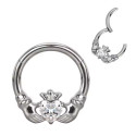 Titanium Heart in Hand Daith & Septum Piercing Hoop 16G 8MM