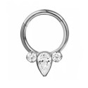 Titanium Drop Crystal Daith & Septum Piercing Hoop 16G 8MM