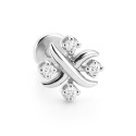 18K White Gold Diamond Cross-Petal Stud – Internally Threaded (Sold Per Piece)