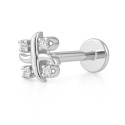 18K White Gold Diamond Cross-Petal Stud – Internally Threaded (Sold Per Piece)