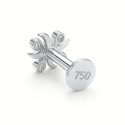 18K White Gold Diamond Cross-Petal Stud – Internally Threaded (Sold Per Piece)