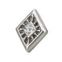 Titanium 16G (1.2MM) Internally Threaded Diamond Crystal Piercing Stud