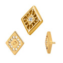 Titanium 16G (1.2MM) Internally Threaded Diamond Crystal Piercing Stud