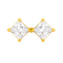 Titanium 16G (1.2MM) Internally Threaded Diamond Crystal Piercing Stud