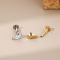 Titanium 16G (1.2MM) Internally Threaded Diamond Cut Crystal Piercing Stud